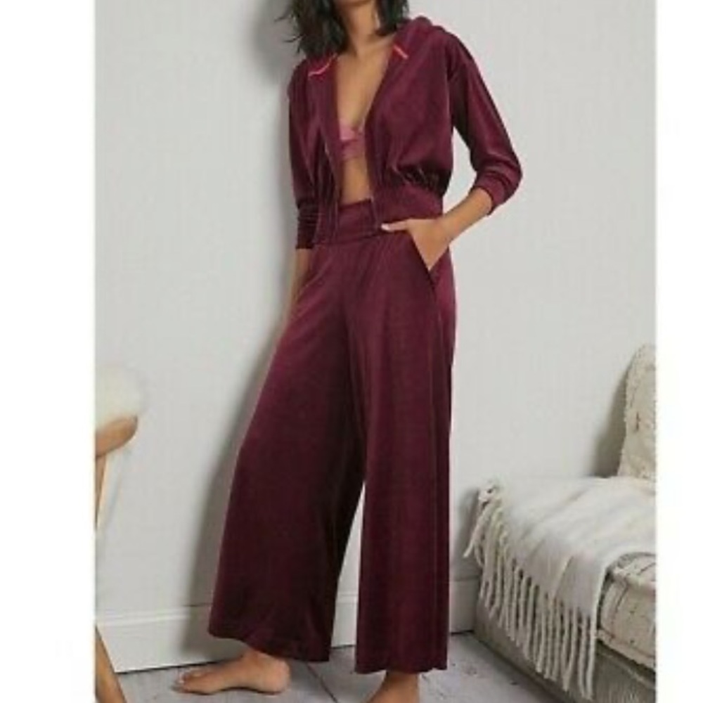 Anthropologie Jaya velvet tracksuit set